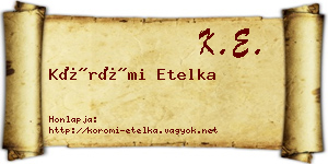 Körömi Etelka névjegykártya