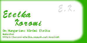 etelka koromi business card